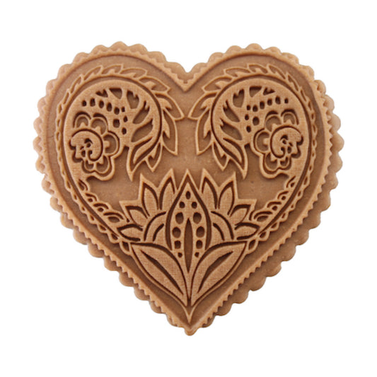 Herz Folkloremuster mit 4 Blüten (305)