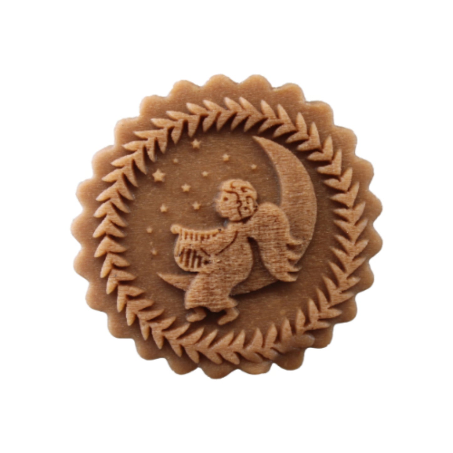 Engel mit Harfe auf Mond sitzend (104)