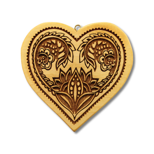 Herz Folkloremuster mit 4 Blüten (305)