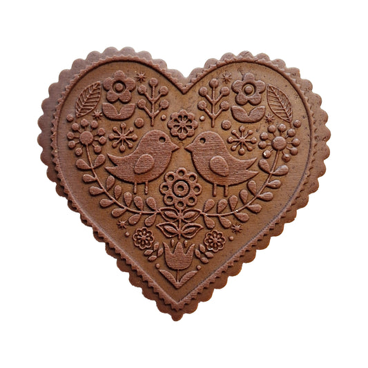 Herz Folkloremuster mit 2 Vögeln (306)